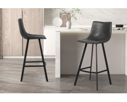 Tabouret de bar Ozan PU Noir - Style et Confort
