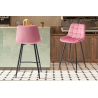 Chaise de comptoir 'Juta' en velours rose - Élégance et confort