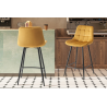 Chaise de comptoir 'Juta' en velours or - Élégance et confort