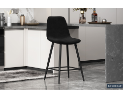 Chaise de comptoir Boy velours noir - Élégance et confort pour votre intérieur