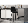 Chaise de comptoir Boy velours noir - Élégance et confort pour votre intérieur