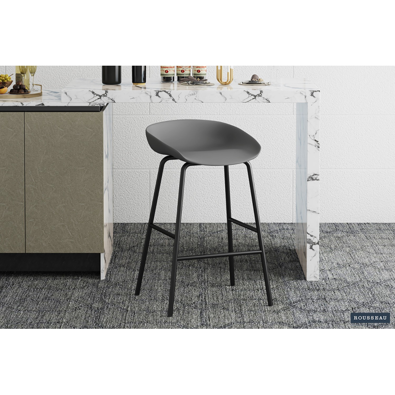 Chaise de comptoir Anna en polypromylène gris | Meubles modernes