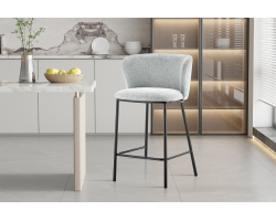 Chaise de comptoir 'Arthur' - Tissu Ote Belfast 41 Gris clair