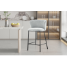 Chaise de comptoir 'Arthur' - Tissu Ote Belfast 41 Gris clair