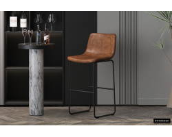 Tabouret de bar 'Mancia' PU cognac - Style et confort