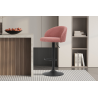 Tabouret de bar 'Arda' en bouclé rose - Élégance et confort
