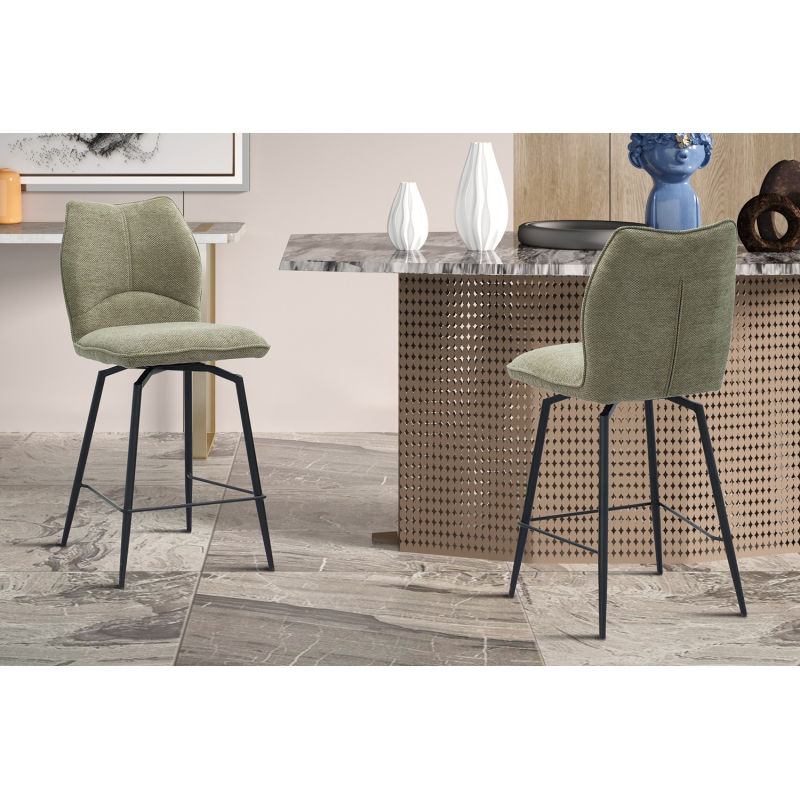 Chaise de comptoir 'Lara' Tissu Ote Sea 173 Pivotant Sable - Élégance et Confort