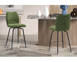 Chaise de comptoir Lara - Tissu Ote Sea 360 Pivotant Vert