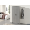 Armoire de rangement Ray 2 portes et 4 étagères en chêne gris