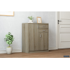 Commode 'Space' 2 portes 2 tiroirs Sonoma - Style moderne et fonctionnel