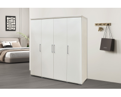 Armoire 'Mike' 4 portes Blanc - Meubles modernes