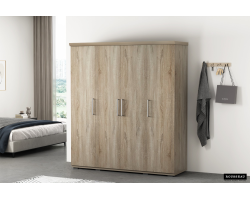 Armoire 'Mike' 4 portes Sonoma - Mobilier moderne et fonctionnel