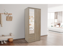 Armoire Marc 2 portes avec miroir Sonoma - Meubles modernes