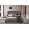 Lit 'Roma' 160x200 avec sommier Tissu Gris - Élégance et Confort