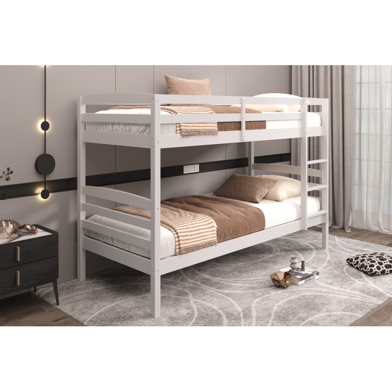 Lit superposé Roy 90x200 divisible Blanc | Meubles