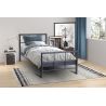 Lit 'Davy' 90x200 en métal gris foncé - Meubles modernes