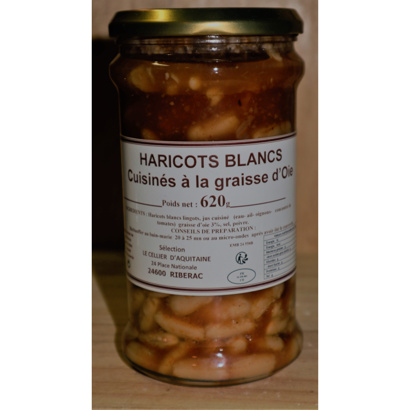 Haricots blancs cuisinés à la graisse d'oie - Épicerie Fine