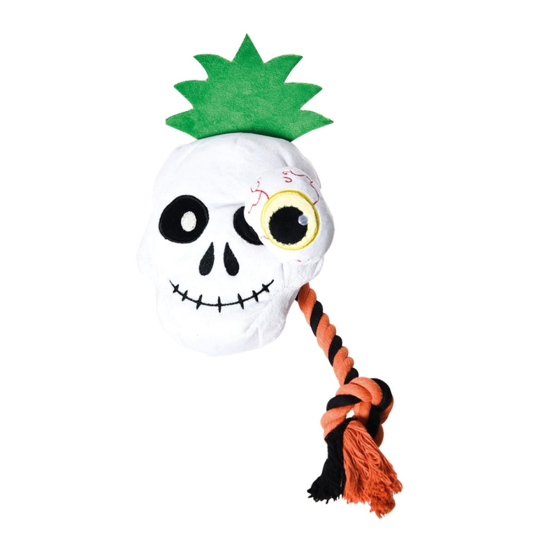 Peluche tête de mort pour chien - Halloween - Jouet amusant et interactif