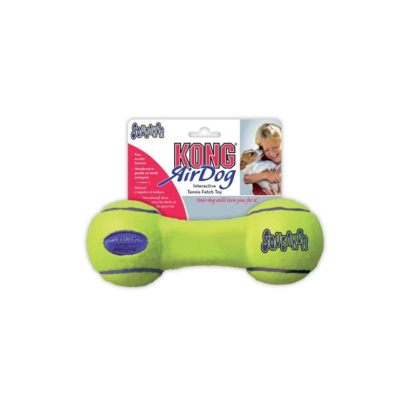 Jouet KONG AirDog Squeaker DumbBell pour chiens - Sécurisé et amusant