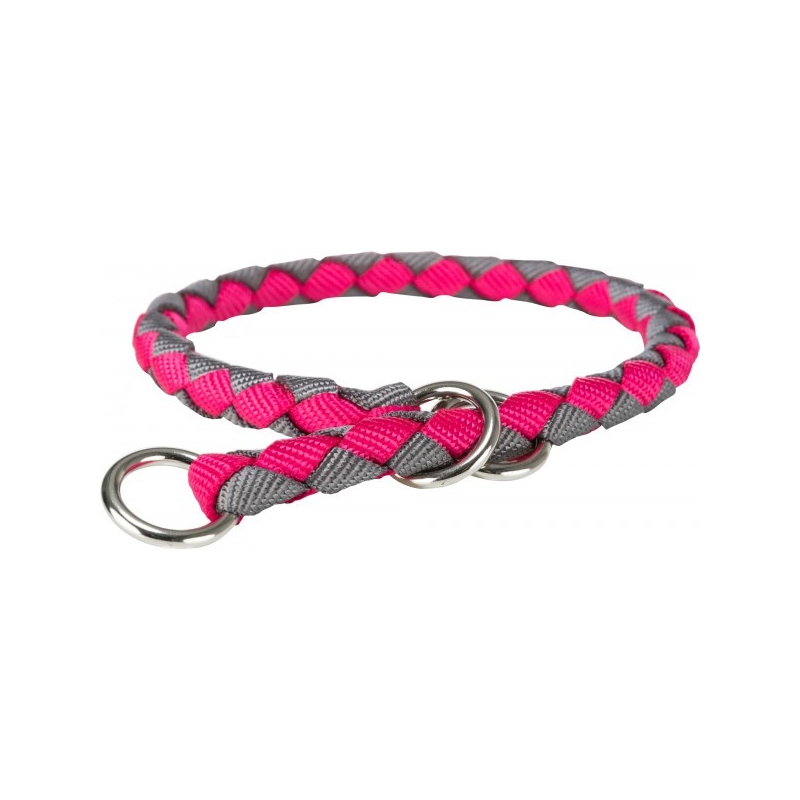 Cavo Collier semi-étrangleur fuchsia/gris pour chiens