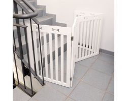 Barrière pour chiens en 4 parties repliables - Sécurité et design