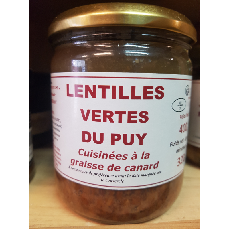 Lentilles Vertes du Puy à la Graisse de Canard - Épicerie Fine