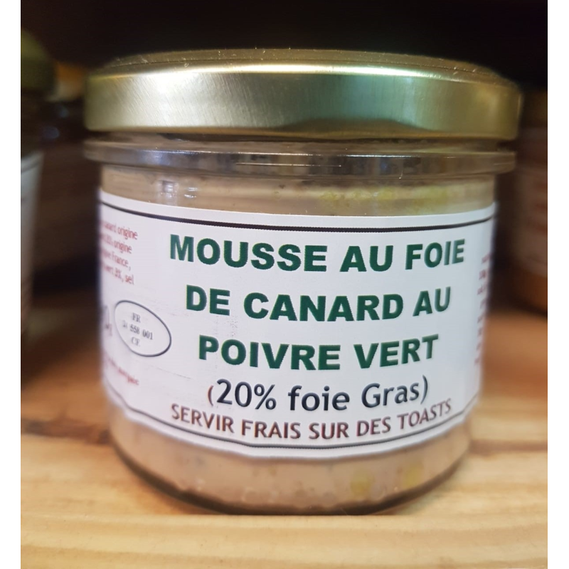 Mousse au foie de canard au poivre vert - Épicerie Fine