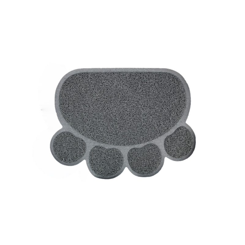 Tapis gamelle et litière patoune anthracite pour chats