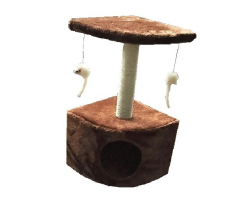 Grimpoir - Maison de jeu d'angle Mon Ami LukI - Gris pour Chats