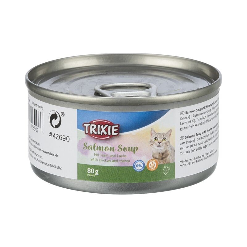 Soupe au poulet et au saumon 80g pour chats - Nourriture de qualité