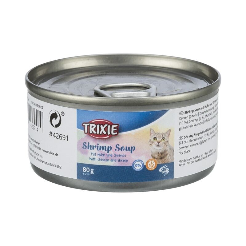 Soupe au poulet et aux crevettes 80g pour chats - Savoureuse et nutritive