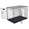 Cage en métal grillagée noire avec plateau pour chien - Sécurisée et pratique