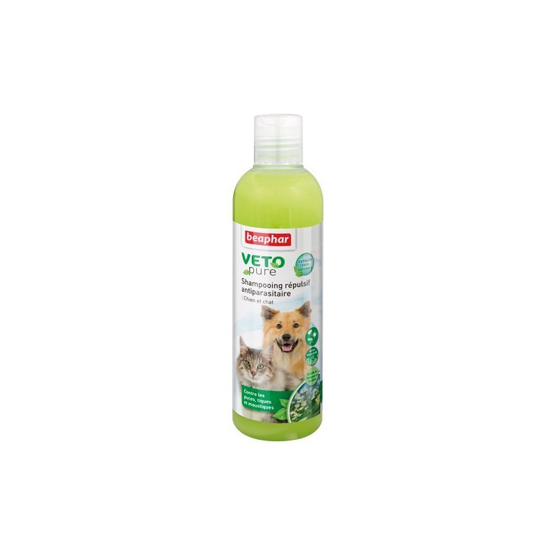 Shampooing répulsif antiparasitaire Beaphar VETONATURE 250ml pour chiens
