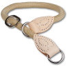 Ensemble laisse et collier luxe ROUNDROPE NATURAL 12mm pour chiens
