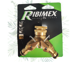 Nez de robinet sélecteur 2 circuits pour jardin - Laiton massif