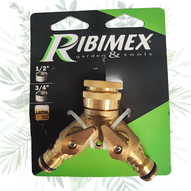 Nez de robinet sélecteur 2 circuits pour jardin - Laiton massif