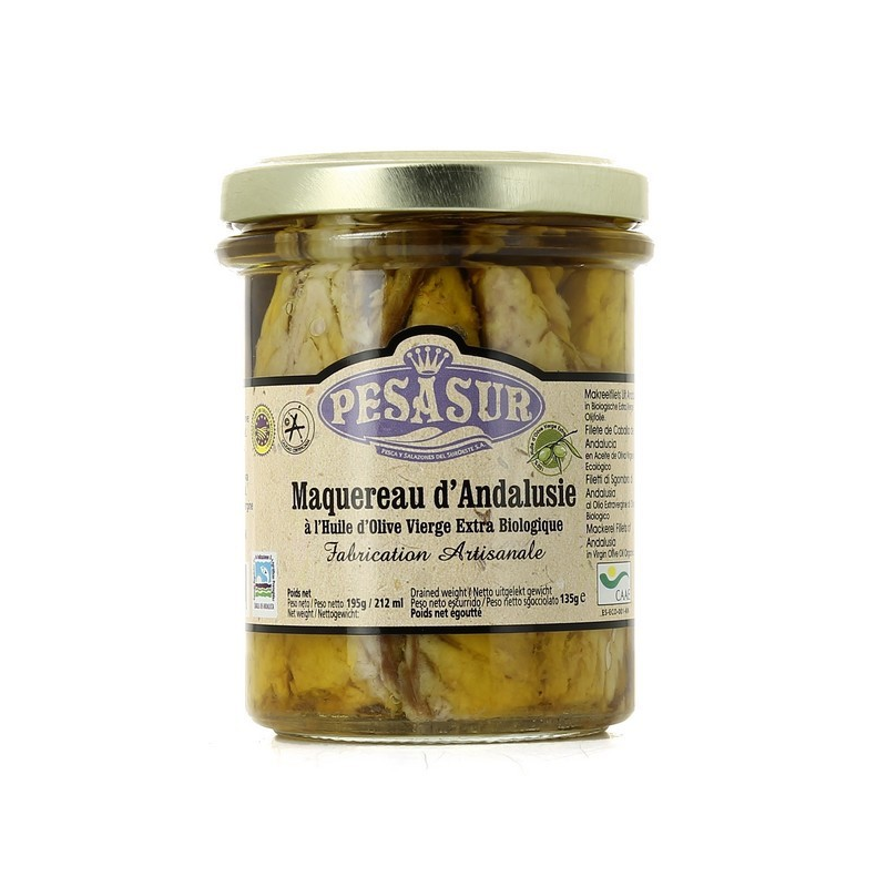 Filets de maquereau d'Andalousie en huile d'olive bio - Épicerie Fine