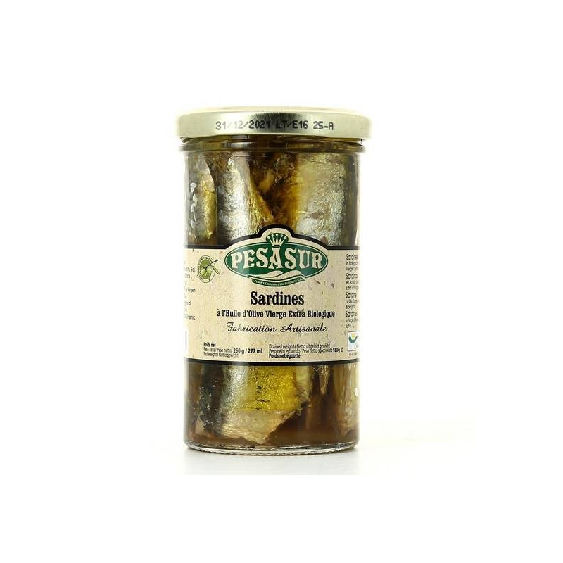 Sardines à l'huile d'olive vierge Bio - Épicerie Fine