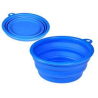 Mangeoire de voyage en silicone bleu - 17 cm pour chiens