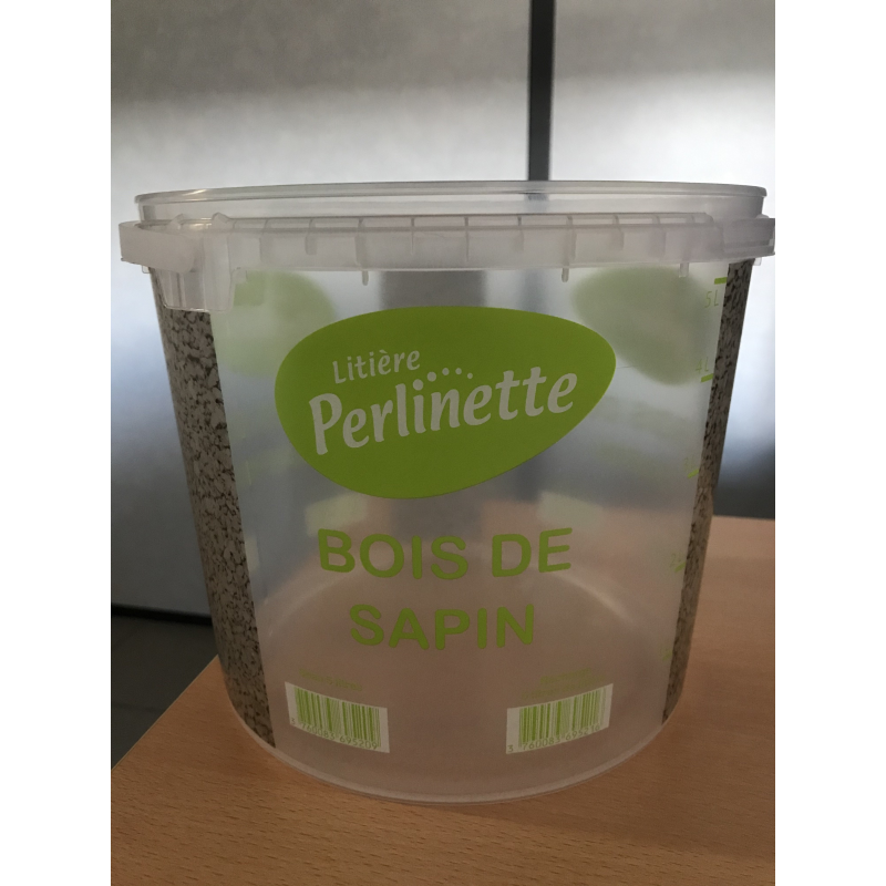 Seau 5L vide perlinette bois de sapin pour chats | Pratique et élégant