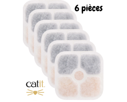 Lot de 6 filtres pour fontaine à eau Catit PIXI - Hydratation saine pour votre chat