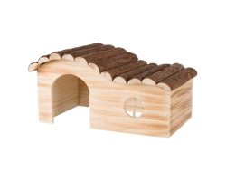 Maison rongeur Hanne - Accessoire en bois naturel pour lapins et cochons d'inde