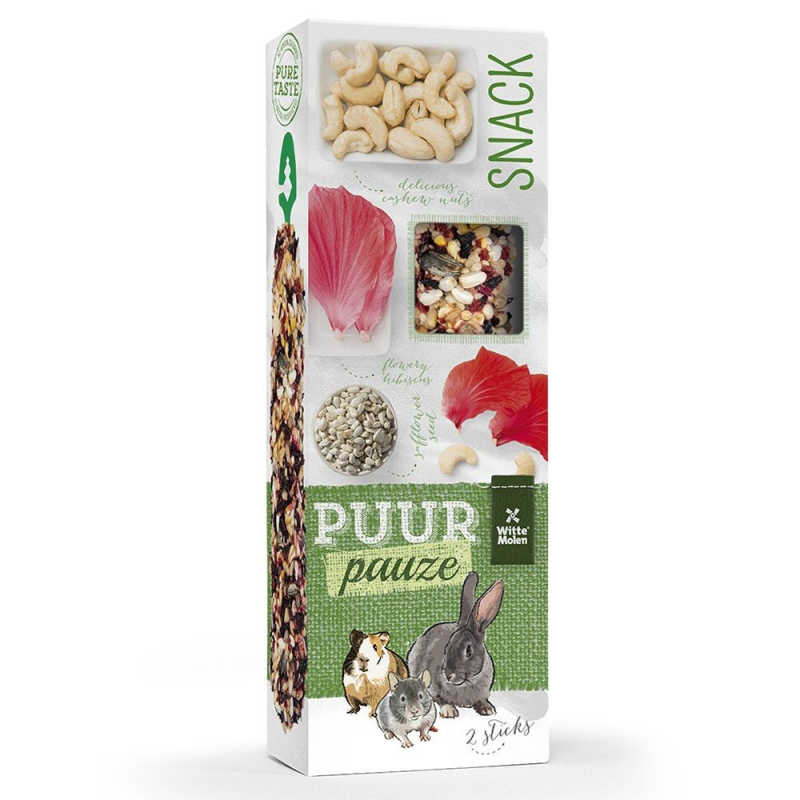 Stick Puur pauze hibiscus & noix de cajou - Friandises pour rongeurs