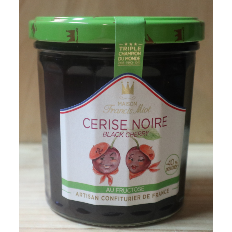 Confiture de cerise noire au fructose - Épicerie fine