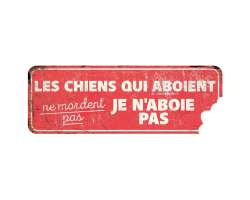 Panneau d'avertissement 3 pour chiens - Plaque humoristique en métal