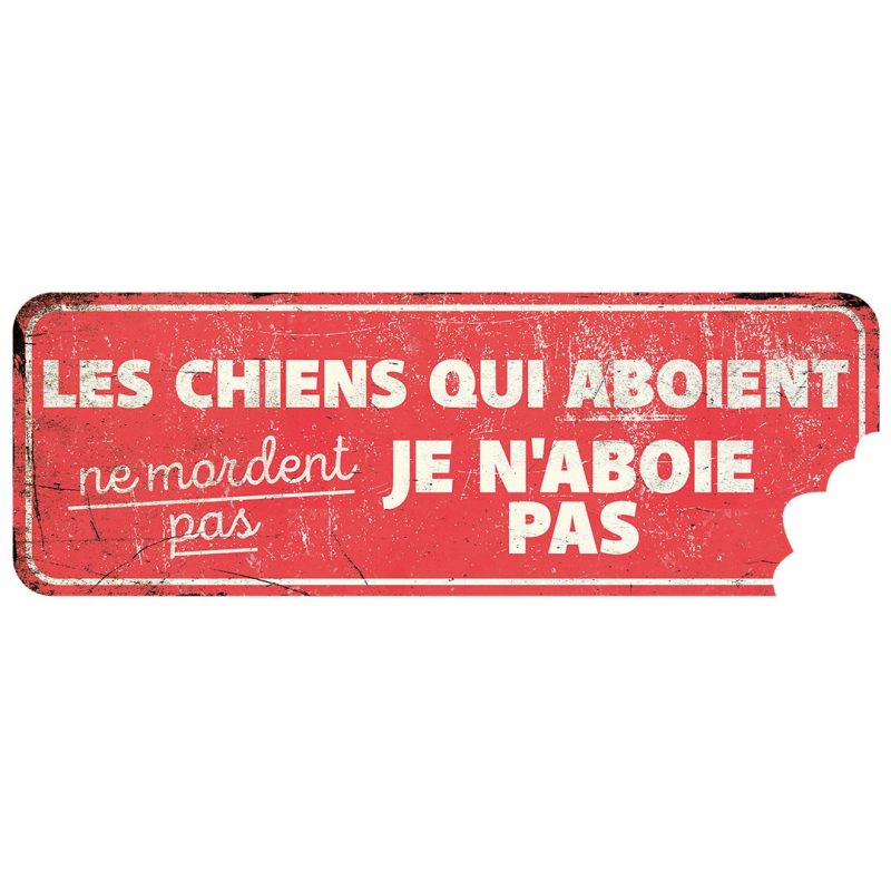 Panneau d'avertissement 3 pour chiens - Plaque humoristique en métal