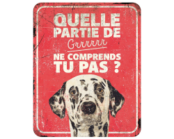 Panneau d'avertissement dalmatien humoristique en métal