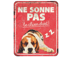 Panneau d'avertissement beagle - Décoration humoristique pour la sécurité