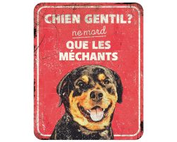 Panneau d'avertissement Rottweiler en métal - Sécurisez votre maison