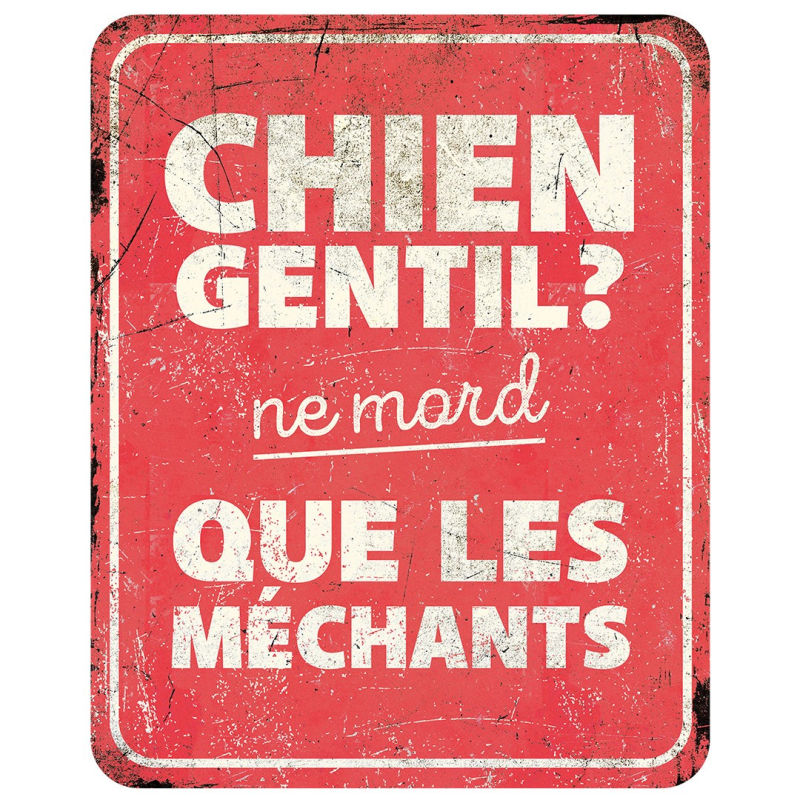 Panneau d'avertissement humoristique pour chien - Décoration de sécurité